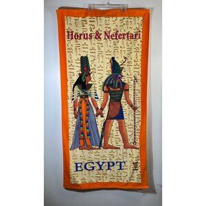 Dahab Horus & Nefertari Beach Towel Egyptian Cotton NWOT 29 x 58"
